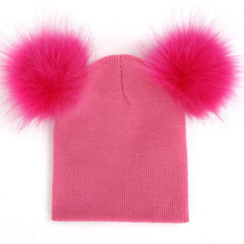 Winter Wool Hat Knit Beanie Fur Pom Pom Hat Baby Boys Girls Cap 1-3Y Children Hat Toddler Kids Baby Warm