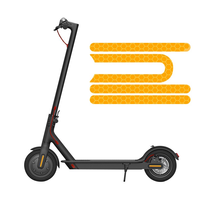 Voor Xiaomi M365 Reflecterende Scooter Sticker Reflecteren Licht Stickers Paster Decals Night Veiligheidswaarschuwing Sticker: Oranje