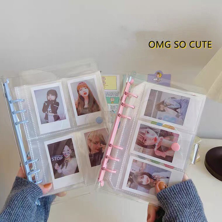 Glitter Transparante Koreaanse Leuke Ring Binder Notebook Tijdschriften Losbladige 3 Inch Kaart Fotoalbum Opslag Boek School Briefpapier