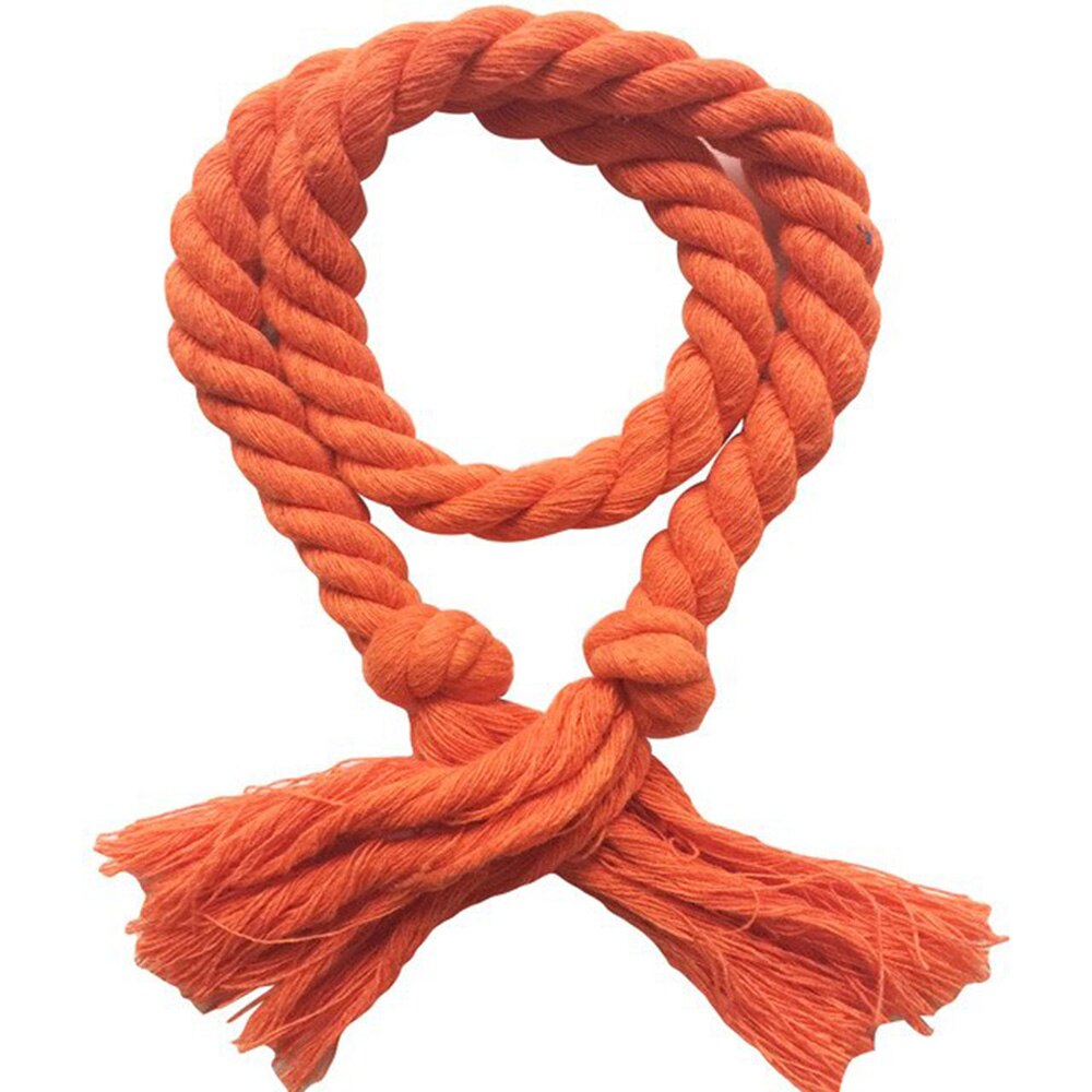 Rideau en corde de chanvre tissé à la main | Paire de rideaux à nouer décoratifs à tirettes, support de corde en chanvre tissé à la main, accessoires de rideau à boucle: Orange