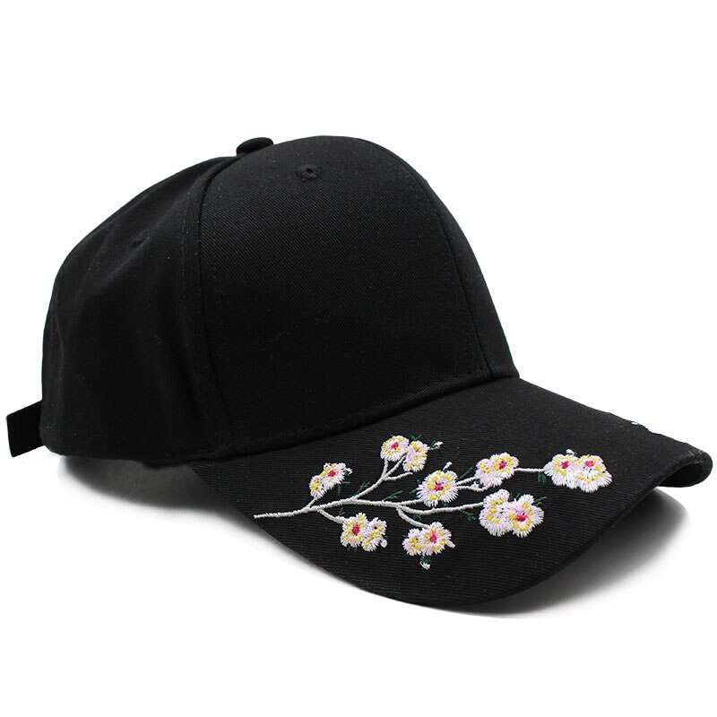 [Miaoxi] Hüfte hüpfen Frauen Blume Hütte Weibliche Baseball-Deckel Sommer Neue Stil Blumen- Kappen 3 Farben Schwarz Frauen hysterese Für Mädchen Hüte