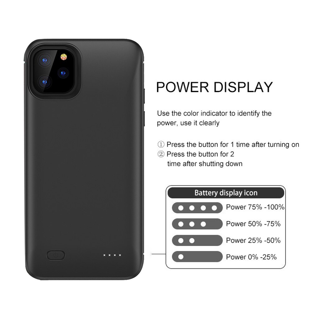 PINZHENG 6200mAh Ultra Slim Battery Case For iPhone 11 Pro Battery Charger Case For iPhone 11 Pro Max Power Bank Charging Case