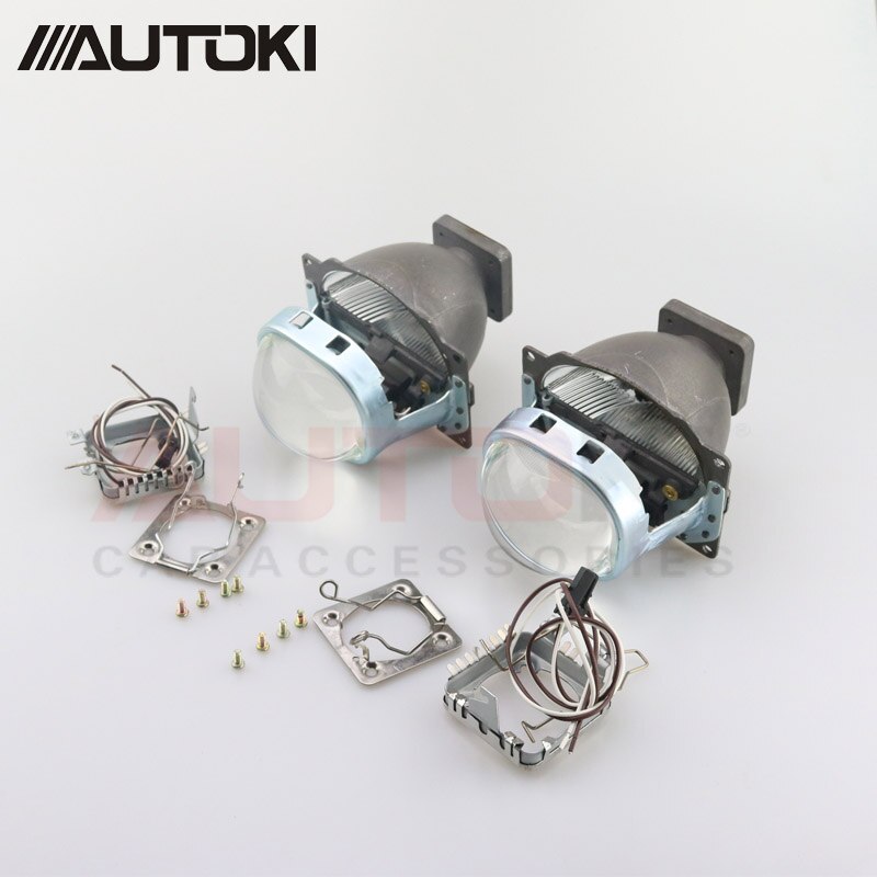 Autoki 3.0 tuumaa  q5 neliö bi-xenon linssi projektori piilotettu ajovalojen metallinen ajovalojen linssit  h4, käyttö  d2s d2h polttimot auton ulkovalot: Neliö  d1 d2 d3