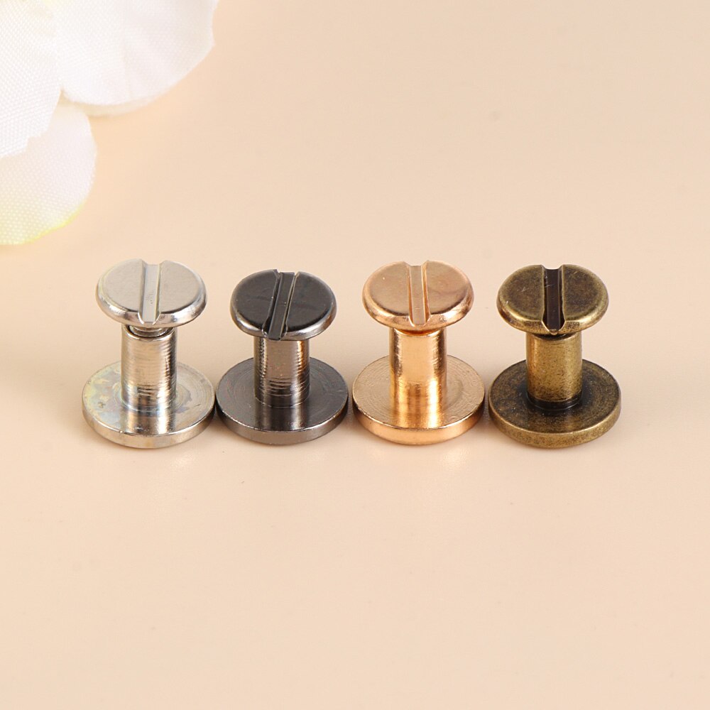 10 ensembles solide vis clou Rivet Double tête plate ceinture/sangle Rivets bagages en cuir métal bricolage artisanat 10mm cuivre décor ongles outils