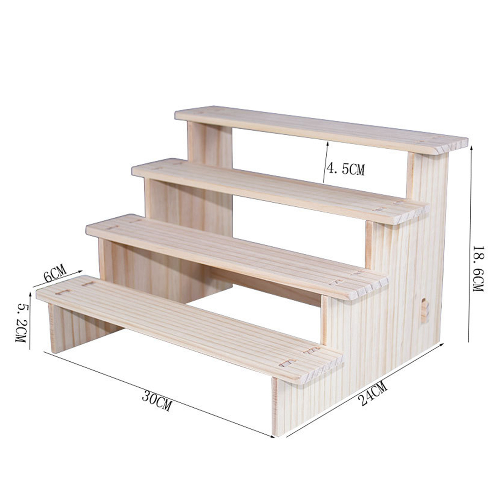 Holz Riser Display Regal Veranstalter Rechteck Holz Display Riser Ständer für Dessert Cupcake Schmuck Sammlerstücke Display Riser: Licht Grau
