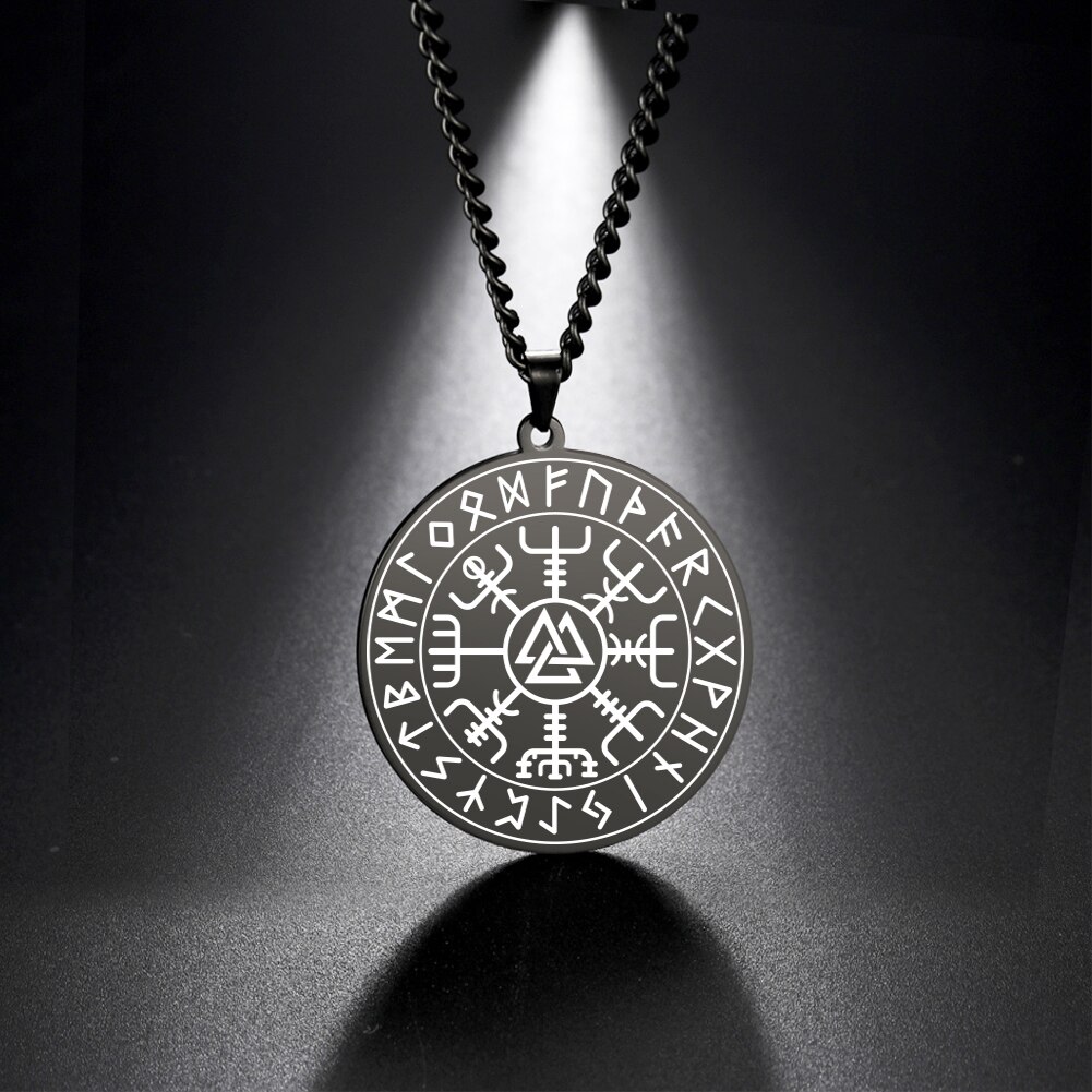 Wicca 7 Archanges Sceau Charme Colliers Hommes Femmes Witchcra Pentagramme Pendentif Surnaturel Amulette Magique Protection Talisman: 08 Black Necklace