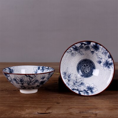 1 stks WIZAMONY 50 ML Handgeschilderde Theekopje Thee Set Blauw en Wit Chinese Celadon Porselein: Violet