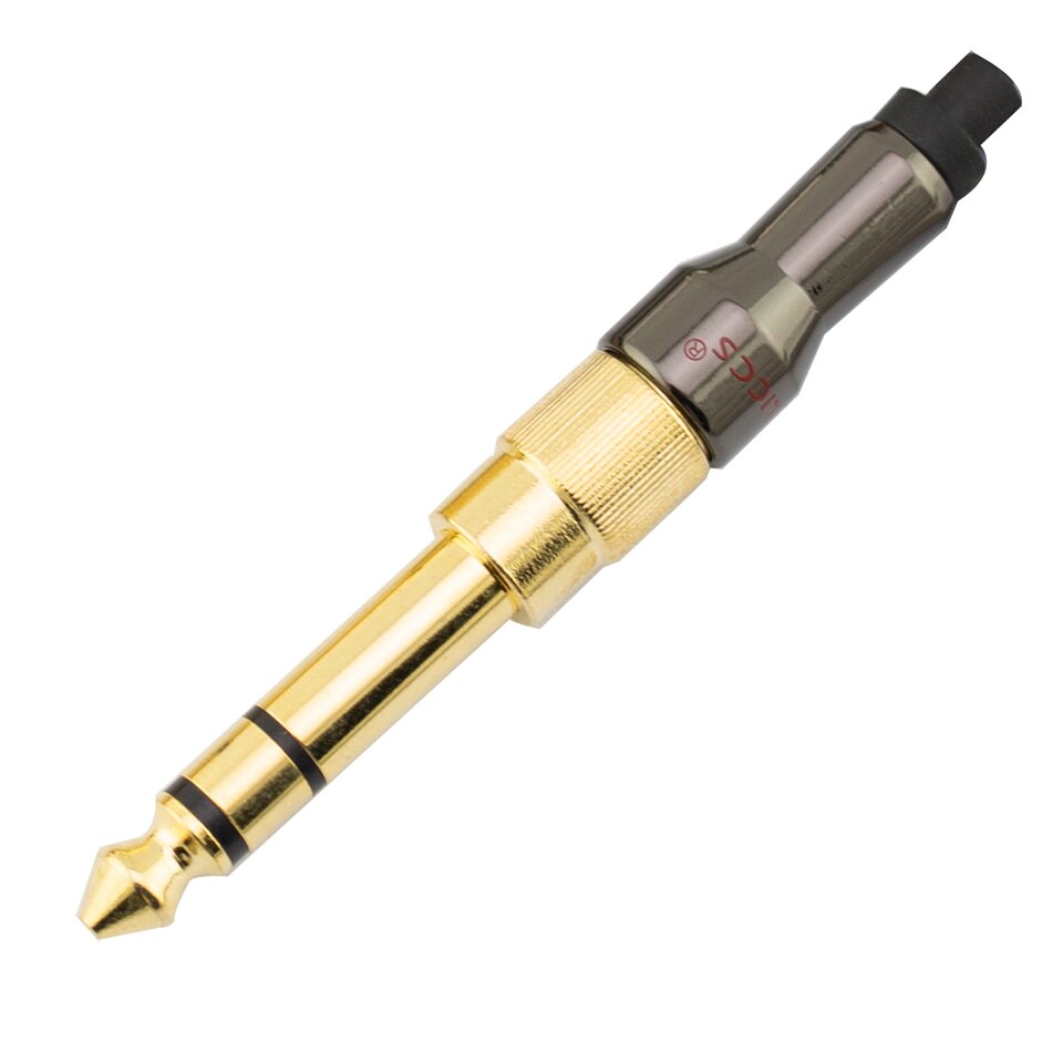 Gold-plated 3.5mm headphone threaded welding head 6.35mm to 3.5 conversion plug repair headphone plug: Green