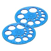 Full Circle Protractor Multifunctional Peofessional Plastic 360 Degree Random Color Drawing Angle Measuring Template 2pcs