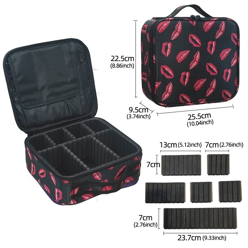 Marble Cosmetic Bag Partition Multi Functional Portable Travel Storage Makeup Case: Oxford cloth kiss