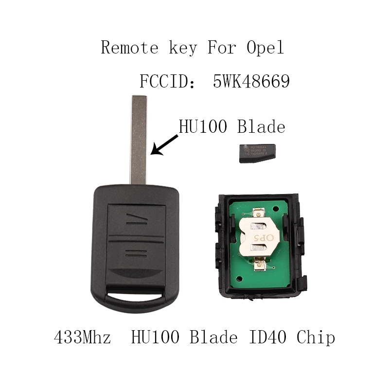 BHKEY 2 Tasten Auto Schlüssel Für Vauxhall Opel Corsa C Combo Tigra Meriva Agila Fernbedienung Schlüssel fallen Abdeckung fob 433 mhz Ich würde40 Chip 5WK4 8668