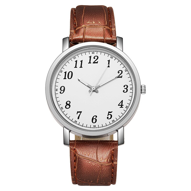 Lovers 'Horloge Eenvoudige Mannen En Vrouwen Horloge Casual Lederen Quartz Paar Klok Gekoppeld Horloges 2022 Amante Relógio: Men brown white