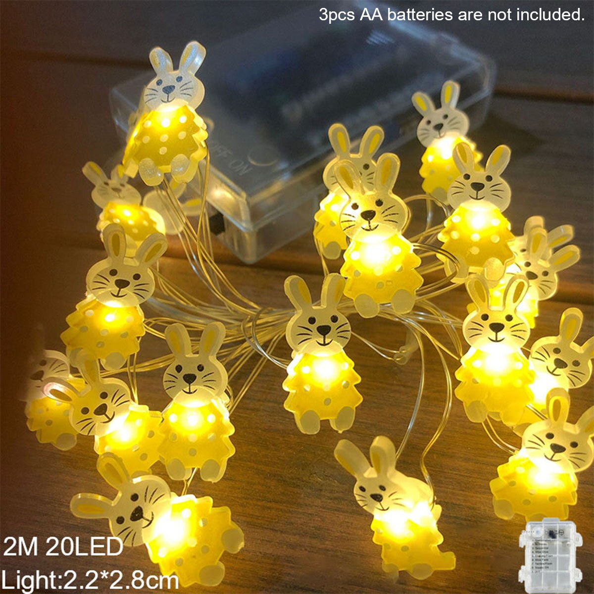 Easter LED Bunny String Lights Easter Decoration For Home Carrot Rabbit Fairy Light Supplies Happy Easter Party Favor: 02