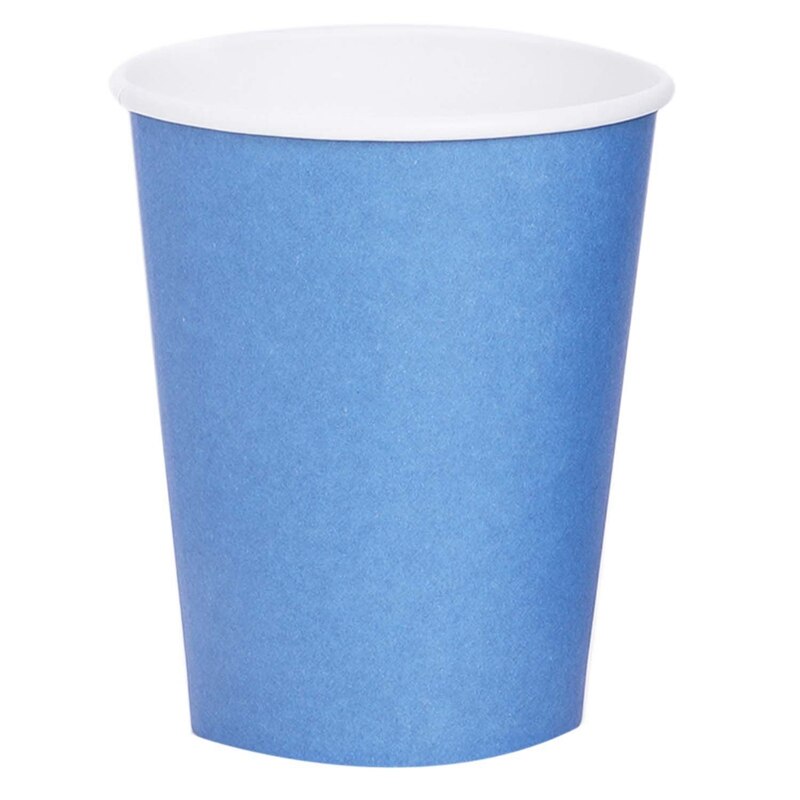 40 Pcs Paper Cups (9 Oz)-Plain Effen Kleuren Verjaardagsfeestje Servies Catering, 20 Pcs Blue & 20 Pcs Rood