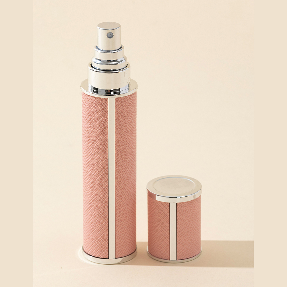 Atomiseur de parfum de voyage étanche de 10ml, mini distributeur de colonnes portable et réapprobable, bouteille intérieure en verre, 1 pièce: Rose