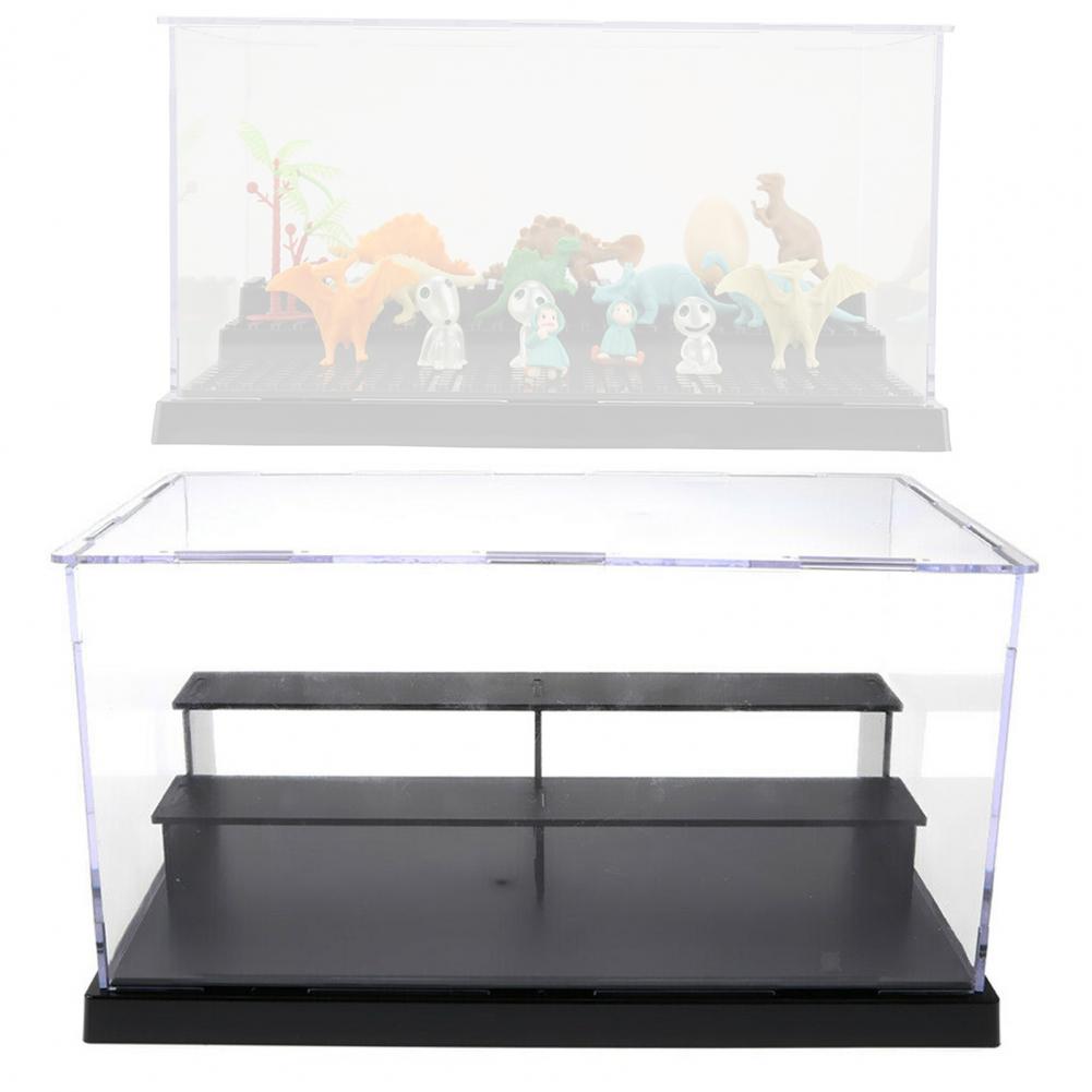 Display Case 3-Tier Dustproof Acrylic 25*14.5*17cm Clear Action Figure Model DIY Storage Box for kids children