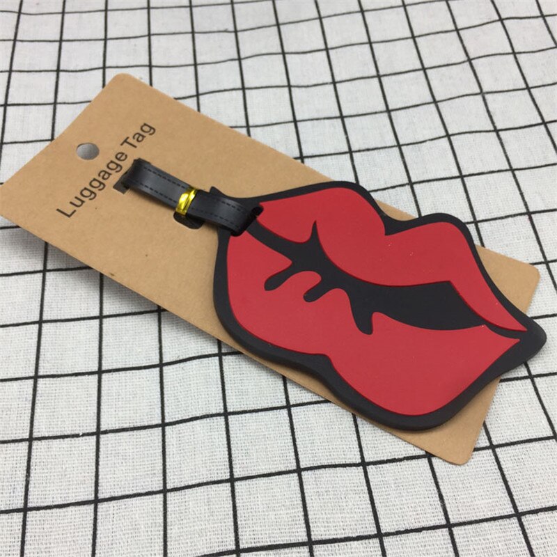 Reizen Accessoires Lippen Lippenstift Bagage Tags Masonrcartoon Silicagel Koffer Id Addres Houder Bagage Boarding Draagbare Label