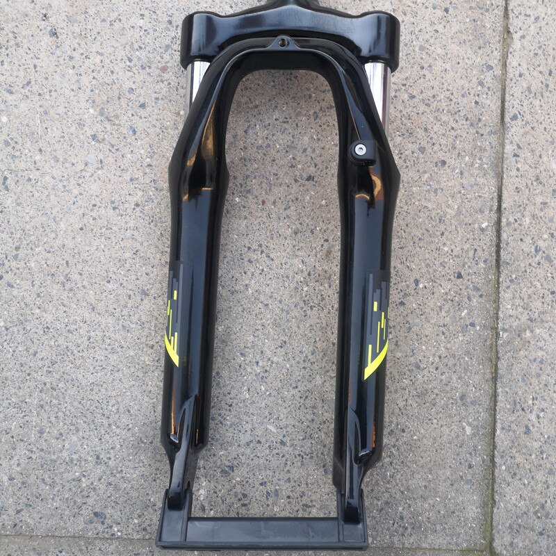 20 Inch Disc Brake Suspension Front Fork Black 28.6×161mm Toothless Front Fork Mountain Bike Folding Bike