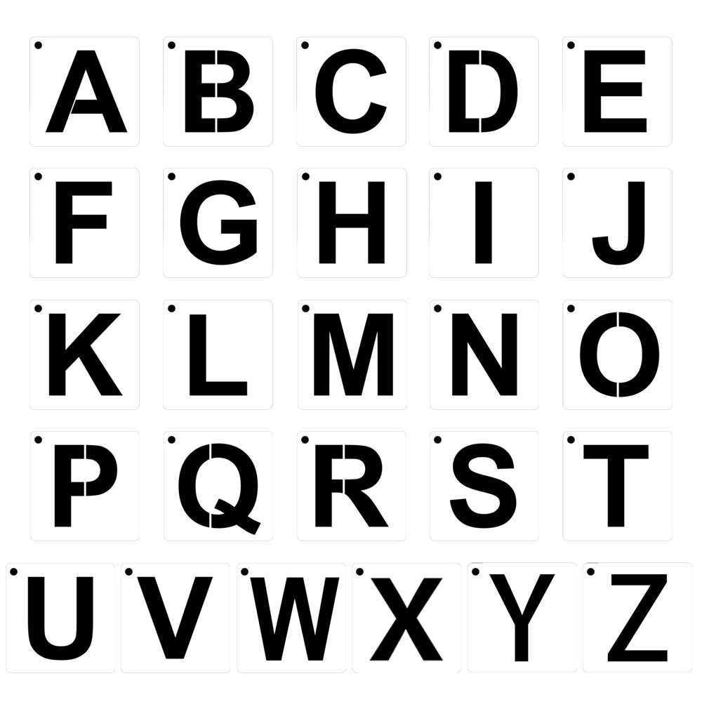 ! 26 unids/set de 8cm con letras del alfabeto DIY, plantilla para pintura, álbum de recortes estampado, plantilla de tarjeta de álbum en relieve: A