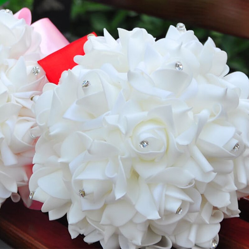 9 farger brud holder blomster romantisk pe rose blomster bryllup brudebukett rød rosa blå lilla brudepikebuketter