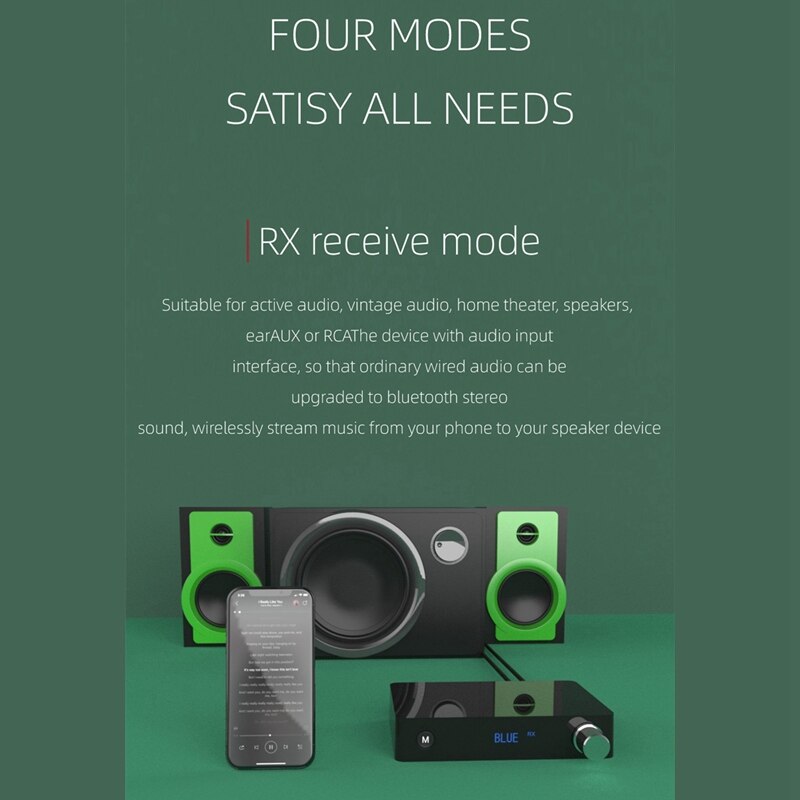 Bluetooth- 5.0- adapter mit digitalanzeige, bluetooth-sender und -empfänger, ,3.5mm aux- und rca-ausgänge, wiedergabe von usb-sticks und tf-karten