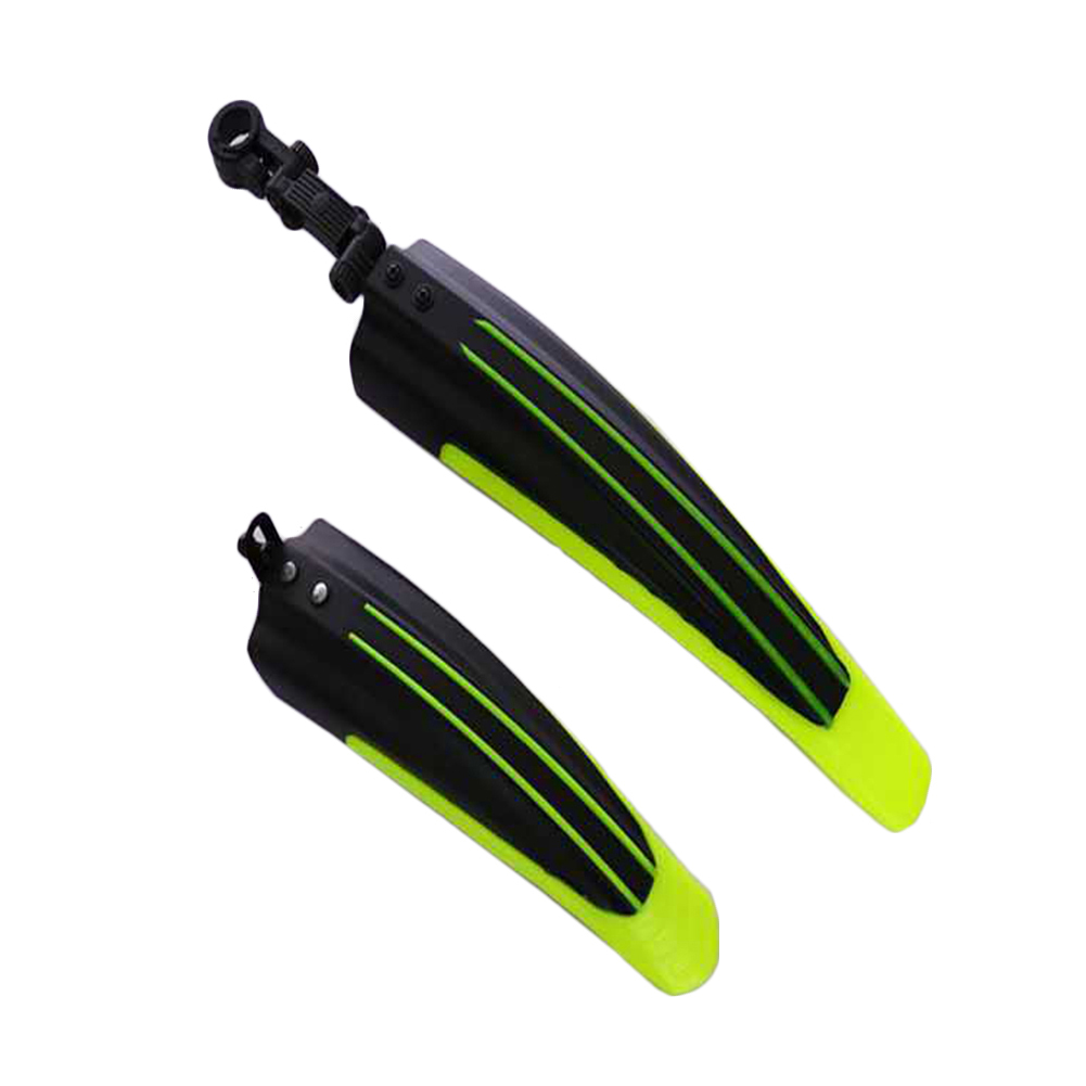 2Pcs Fiets Voor Achter Tire Fender Spatbord Set Mountain Road Bike Tire Fender: Fluorescent Yellow