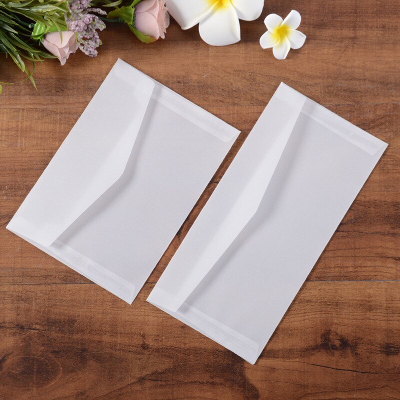 20 teile/los Benutzerdefinierte transparent Umschlag Transluzenten Papier Umschläge einstellen knapp Jahrgang Hochzeit Einladung Umschläge für Karten