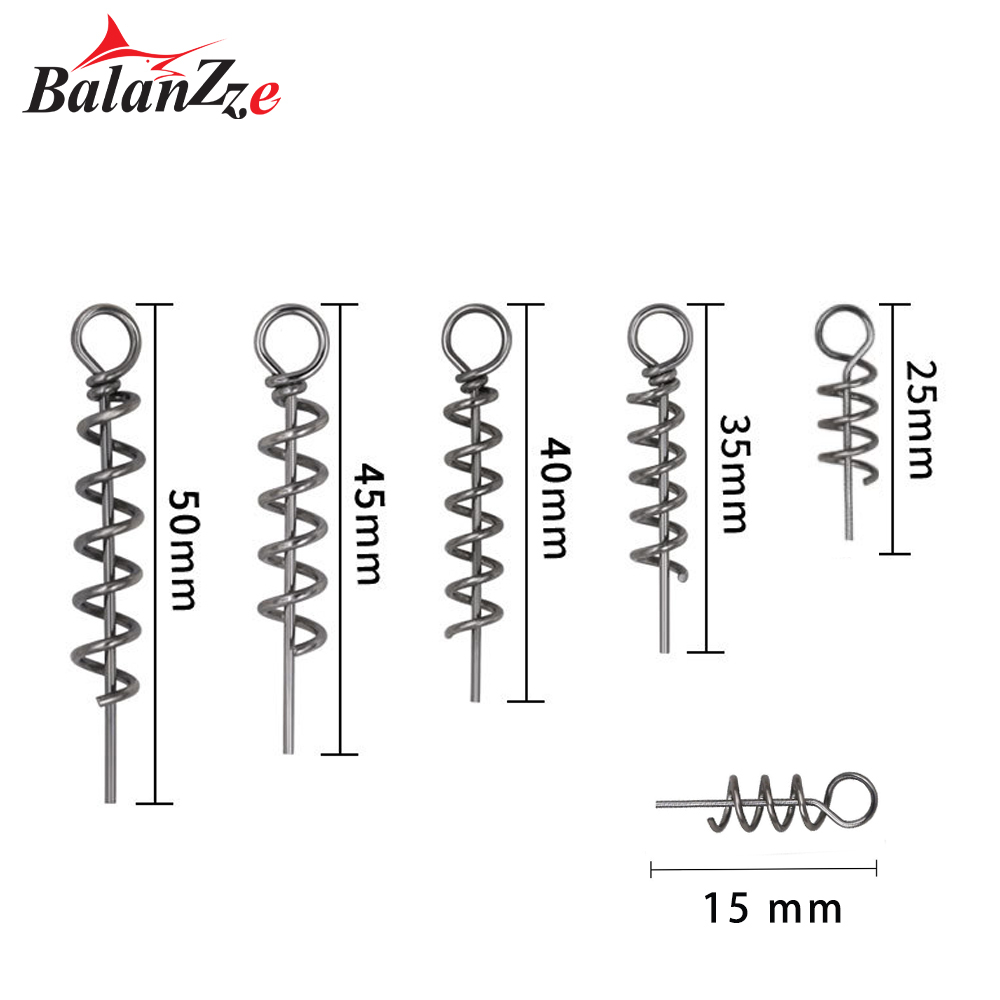 Balanzze 50/100 Uds. Pin de bloqueo de resorte gancho de manivela conector de pesca cerradura de manivela de resorte de acero inoxidable para aparejos de pesca de señuelo suave
