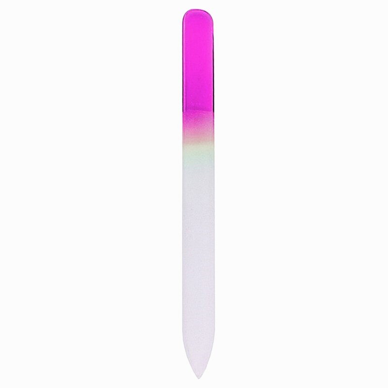 1PC Crystal Glass File Nail Art Files Manicure Nail Files Buffing Grit Sand Fing Nail Art Health Beauty Makeup Tools: Rose Red With Case