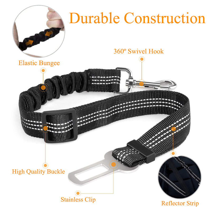 Huisdieren Autogordel Hond Seat Belt Honden Leash Voertuig Riem Verstelbare Demping Elastische Reflecterende Veiligheid Touw Voor Hond Kat d0011A