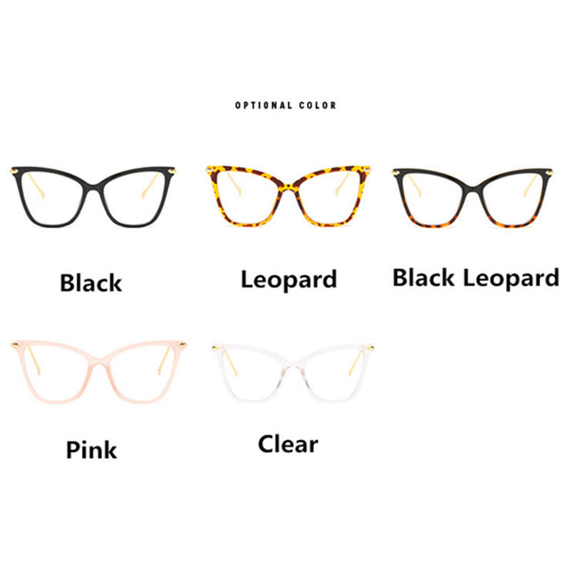 Higodoy óculos de olho de gato, armação de óculos grande, de metal, lentes transparentes, para computador, para homens e mulheres, óculos sob receita