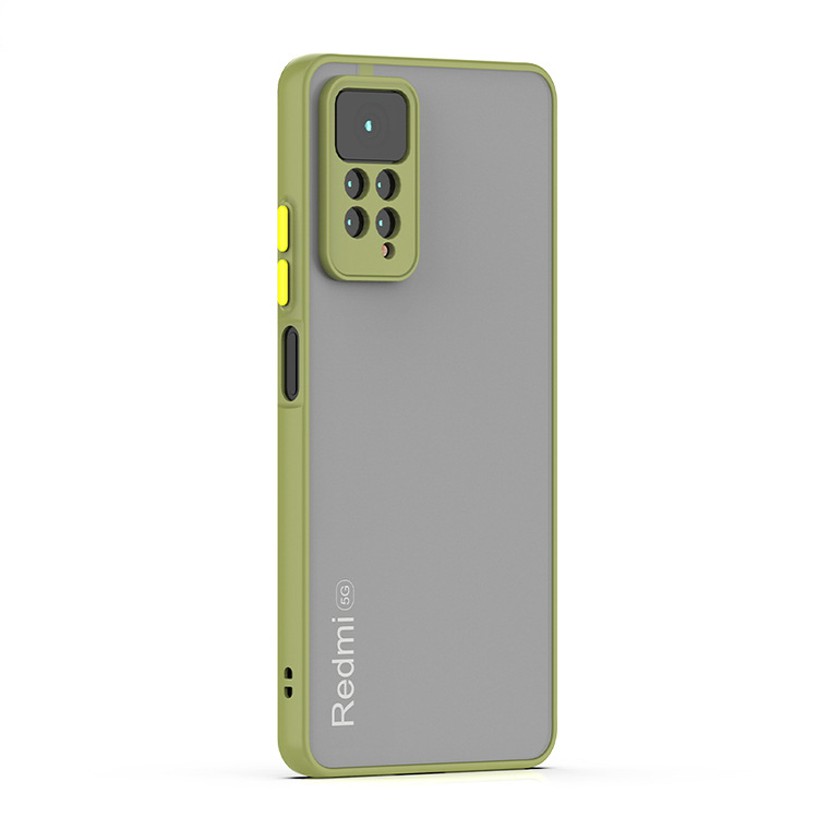 Cobertura de telefone de silicone à prova de choque global, pele sentir bumper caso para Xiaomi Redmi Nota 11, 4G, 11S, Nota 11 Pro, 4G, 11T, 5G: ABS / green