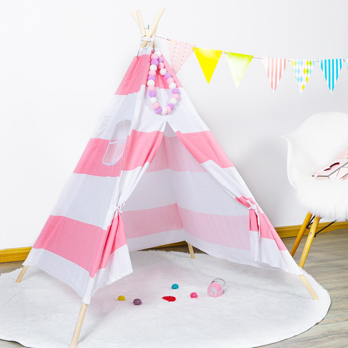 Indian Children's Tent Portable Playpen for Children Folding Wigwam Play House Child Tipi Baby Room Decor Birthday: 1024M TENT / 1.3M TENT