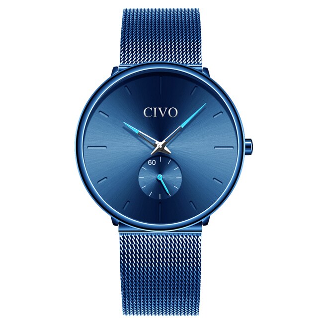 Reloj CIVO de para hombre, correa de malla fina resistente al agua, relojes de pulsera minimalistas para hombre, reloj deportivo de cuarzo, reloj Masculino: 2835