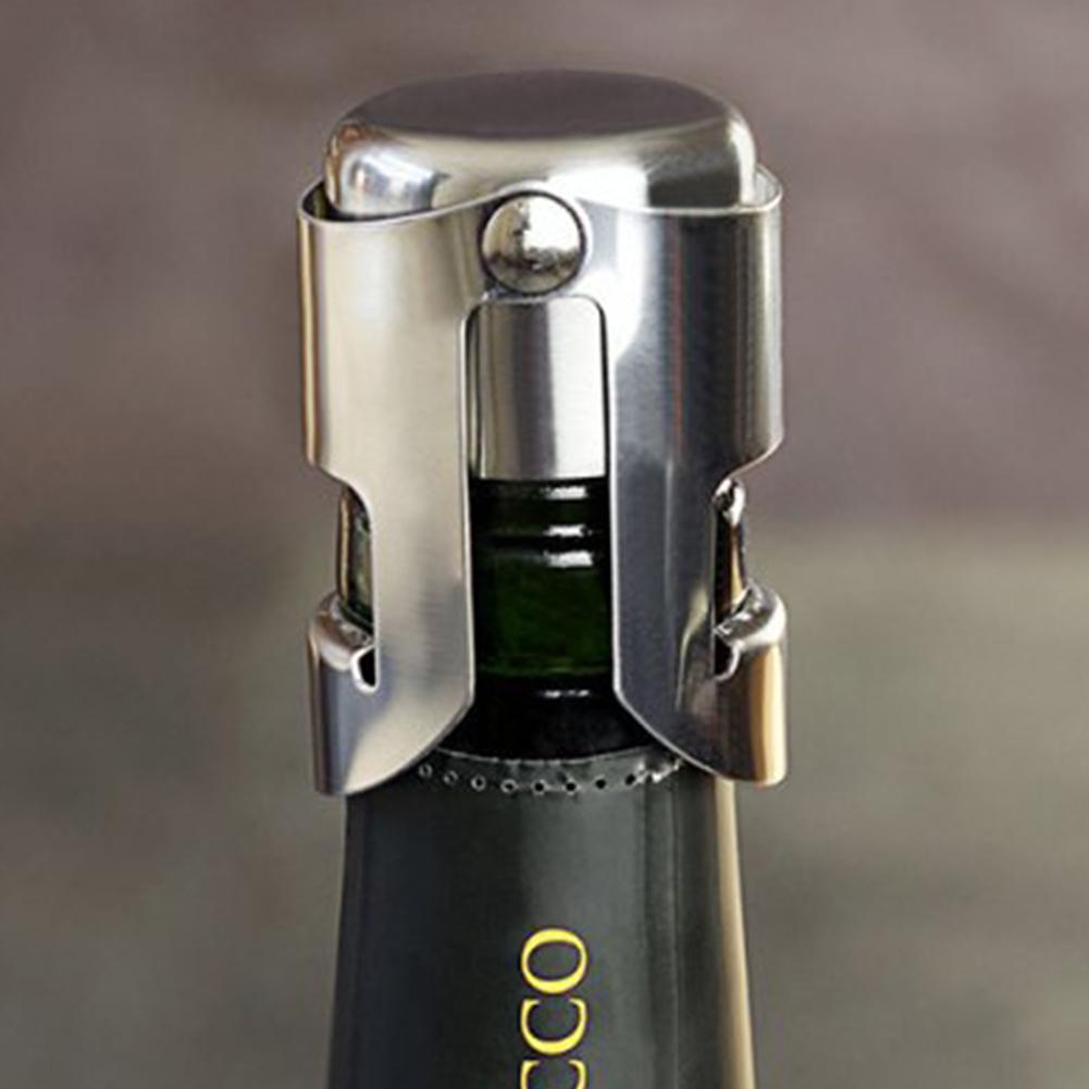 Bärbar champagnepropp i rostfritt stål kork mousserande vin flaska plugg förslutare push-typ uppblåsbar champagne plug cap