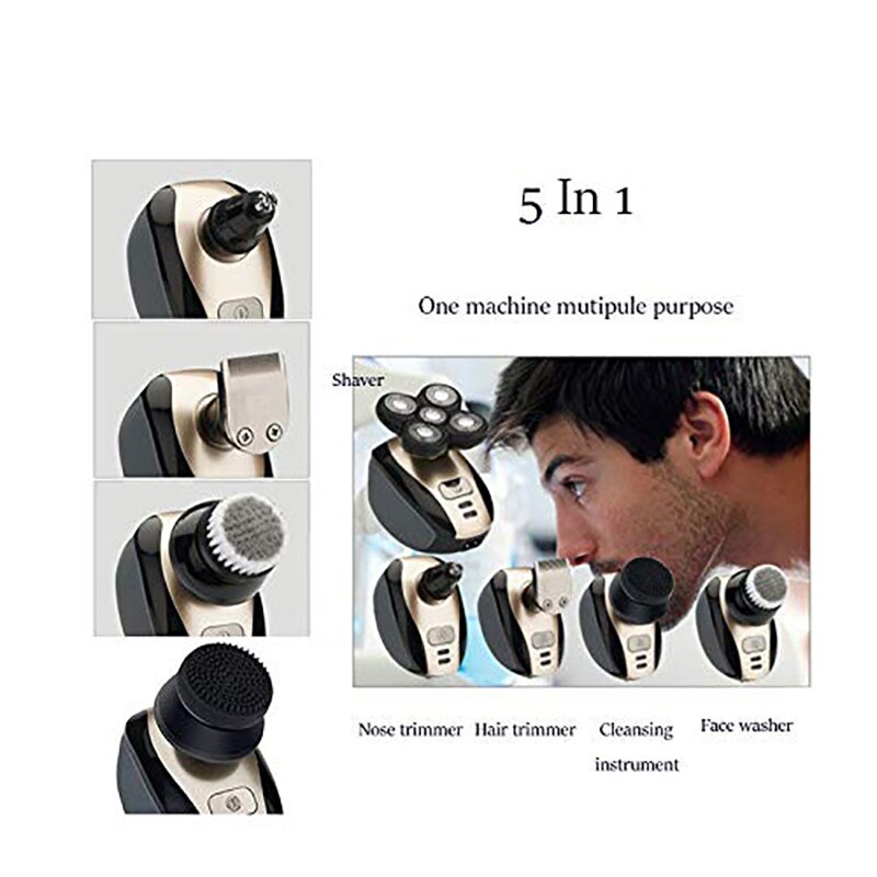 Waterdichte Mannen Scheerapparaat Schoonmaken Nat/Droog 5D Baard Scheerapparaat Voor Mannen Elektrisch Scheerapparaat Scheerapparaat Oplaadbare Body Scheren Machine
