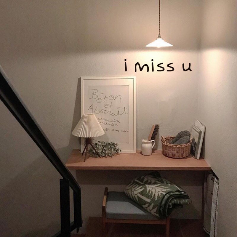 Nordic Ins I Miss You Letter Stickers Quote PVC Wall Decals Lettering Art Words Wall Stickers Home Decor Living Room Decoration