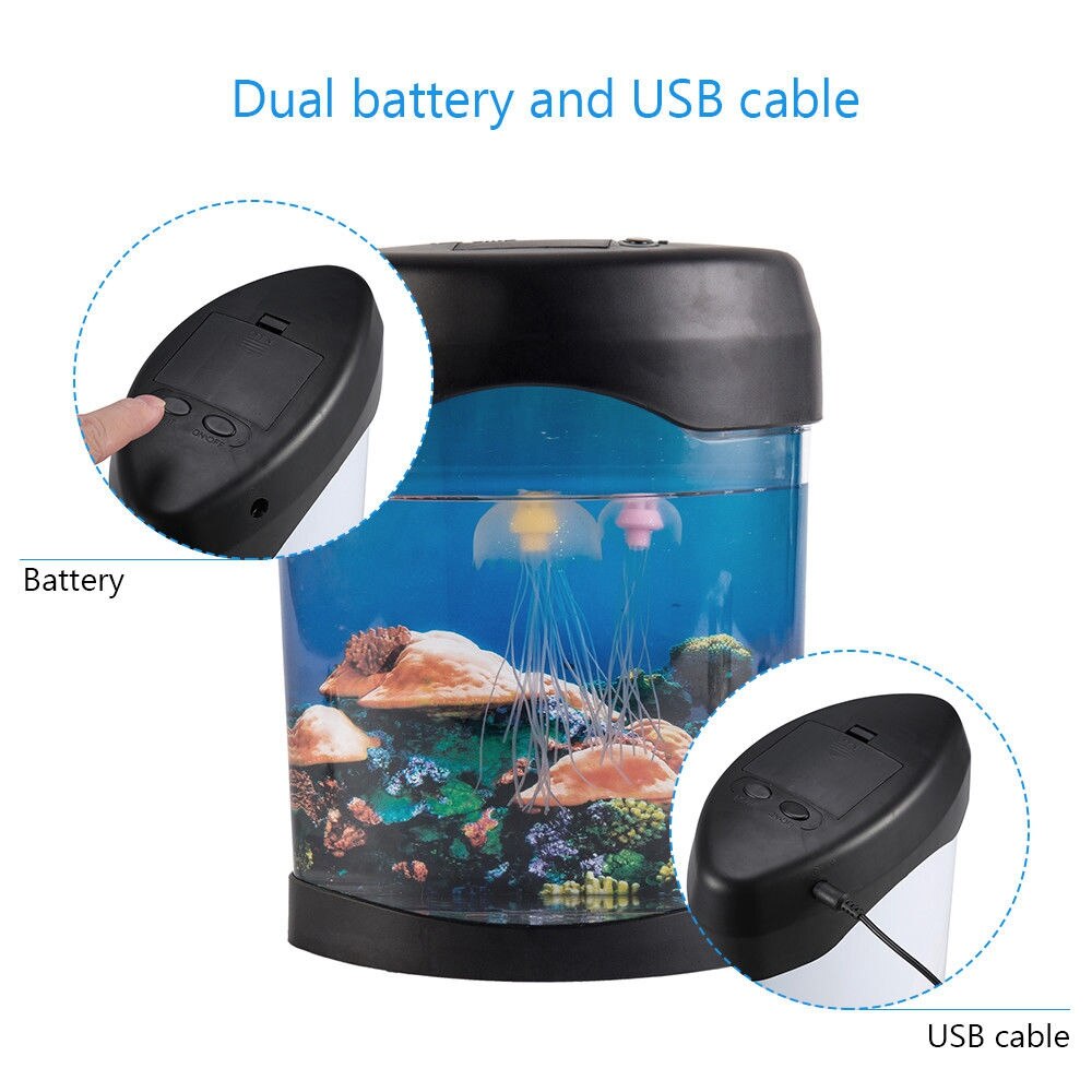 Lampe LED d&#39;ambiance pour Aquarium, méduse, couleur changeante, luminaire décoratif d&#39;intérieur, idéal pour un bureau