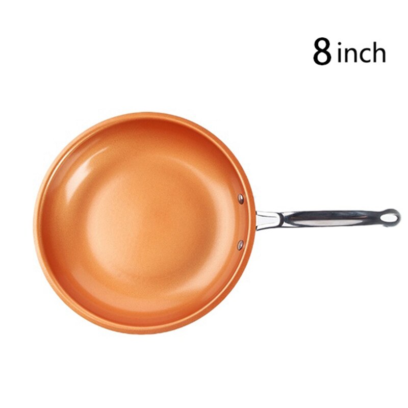 Koper Steelpan Non-stick Pan Biefstuk Met Keramische Coating Lange Handvat