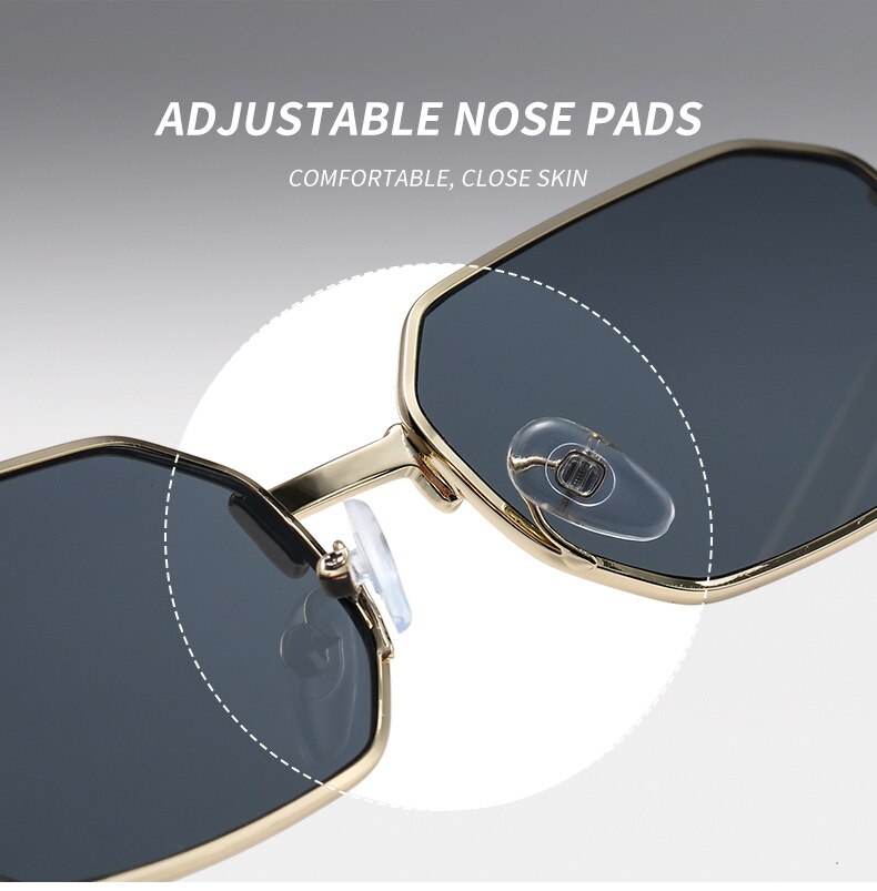 Gafas de sol estrechas para hombre, lentes de sol rectangulares a la para mujer, de metal, de de lujo, clásicas, UV400,