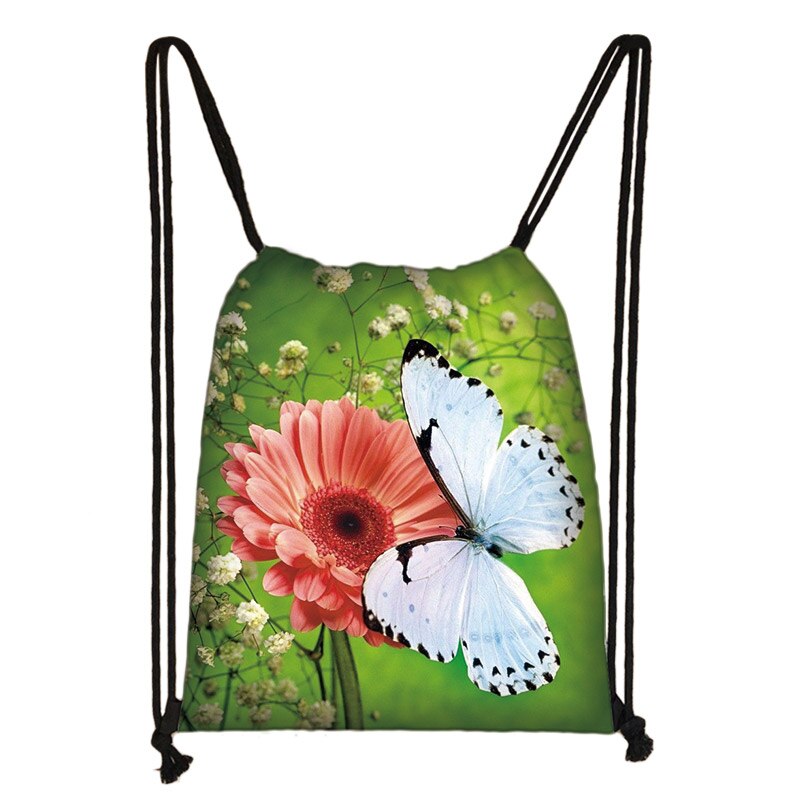 Beautiful Butterfly Women Drawstring Bag Men Storage Bag Teenager Boy Casual Backpack Travel Bags Bookbag Sack Bag: skdhd02