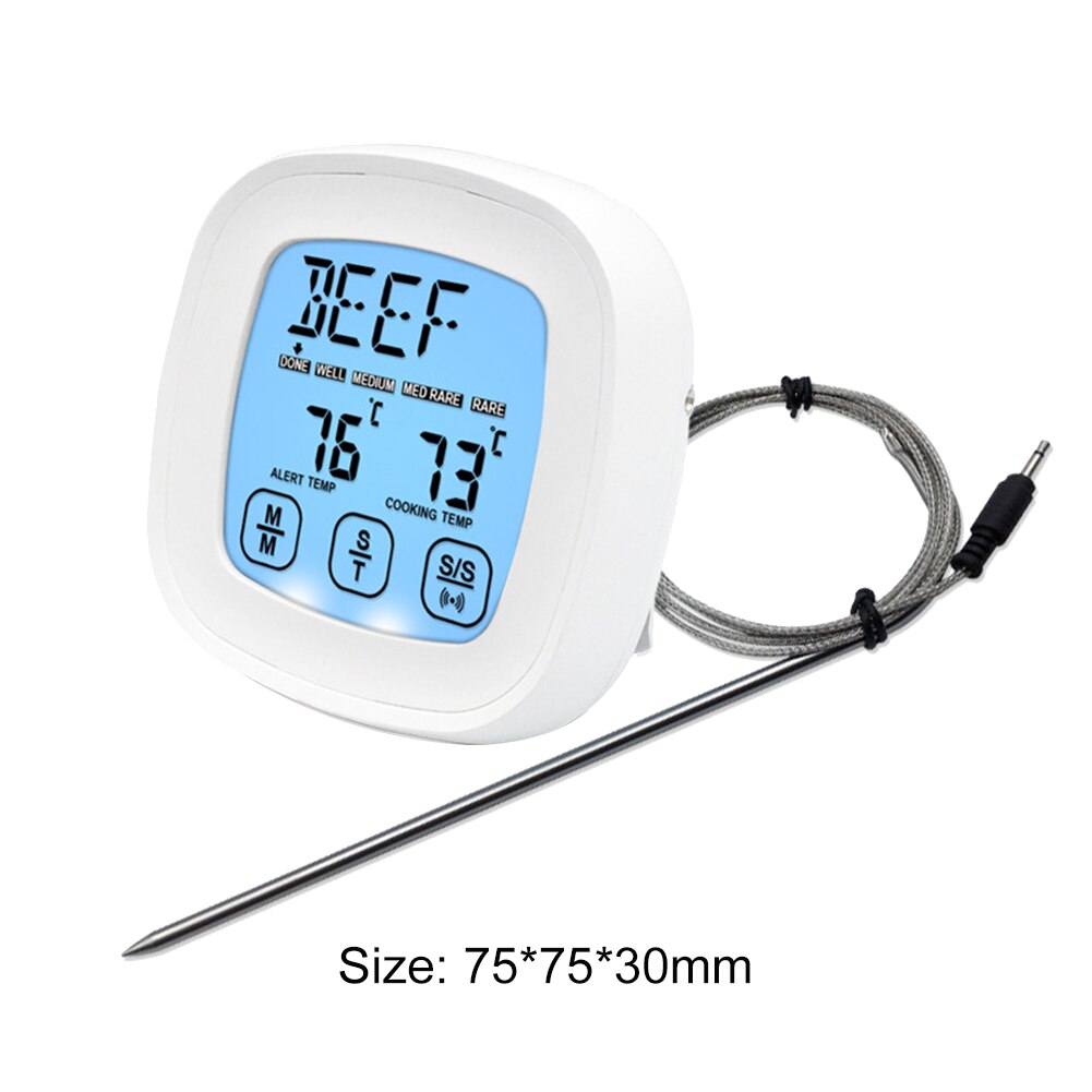 Digital Meat Kitchen Thermometer Stainless Touch Screen Waterproof Grill Temperature Probe Oven Cooking BBQ Cooking PraticalTool