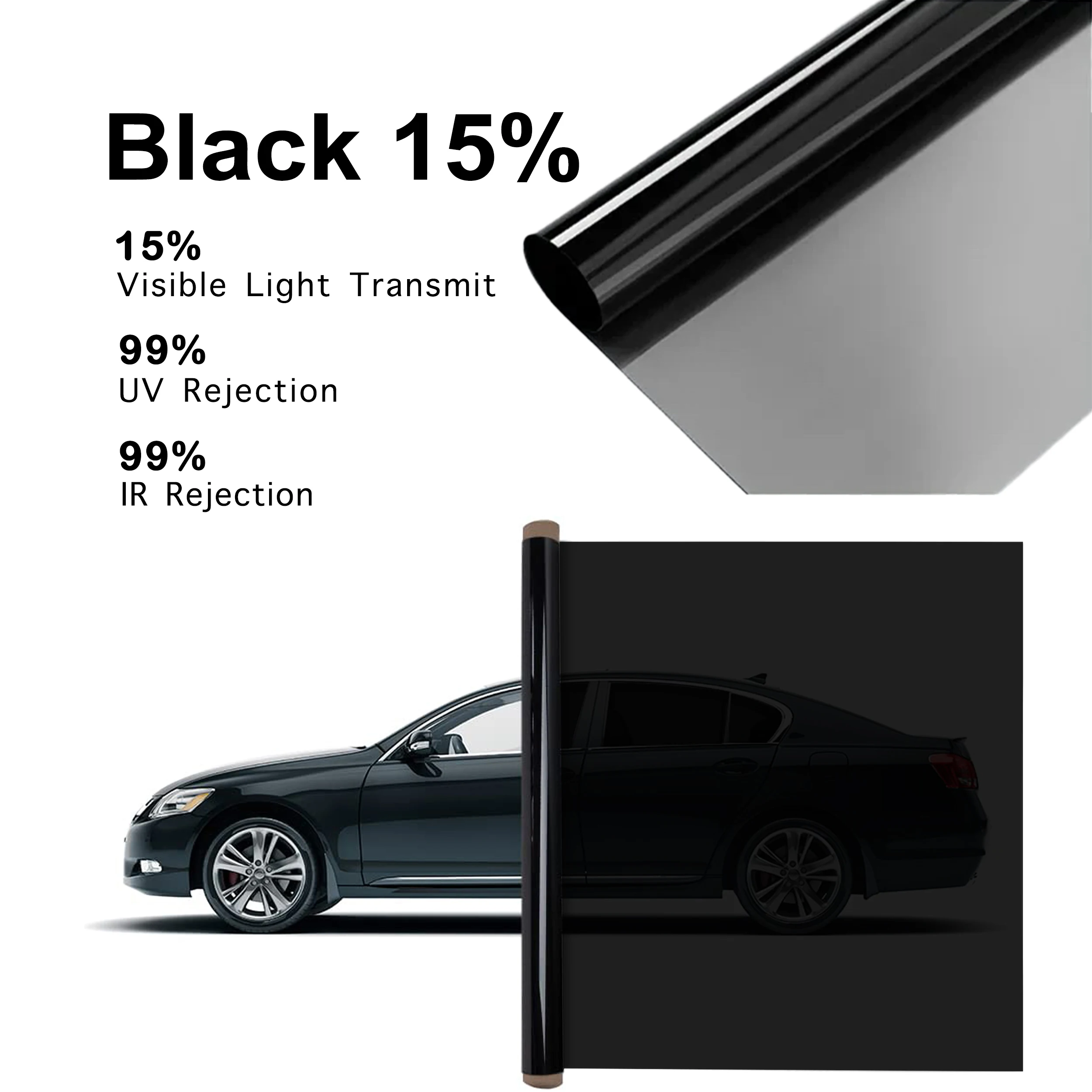 75/50 cm x 3/10m solfilm til bilvinduer personvern anti-look vinylfolier solskjermklistremerker vinduer solbeskyttelse glass uv solskjerm: S / Sølv