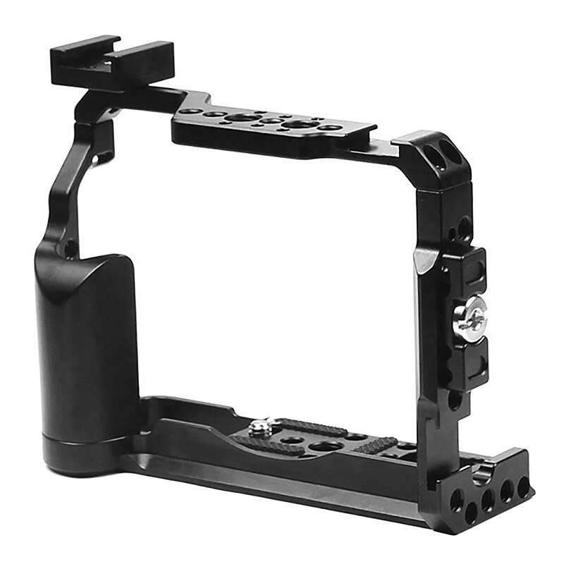 Jaula de Metal ajustable para cámara Fujifilm XT20 XT30 marco protector de vídeo DSLR 1/4 3/8, Zapata fría con micrófono, CNC: Default Title