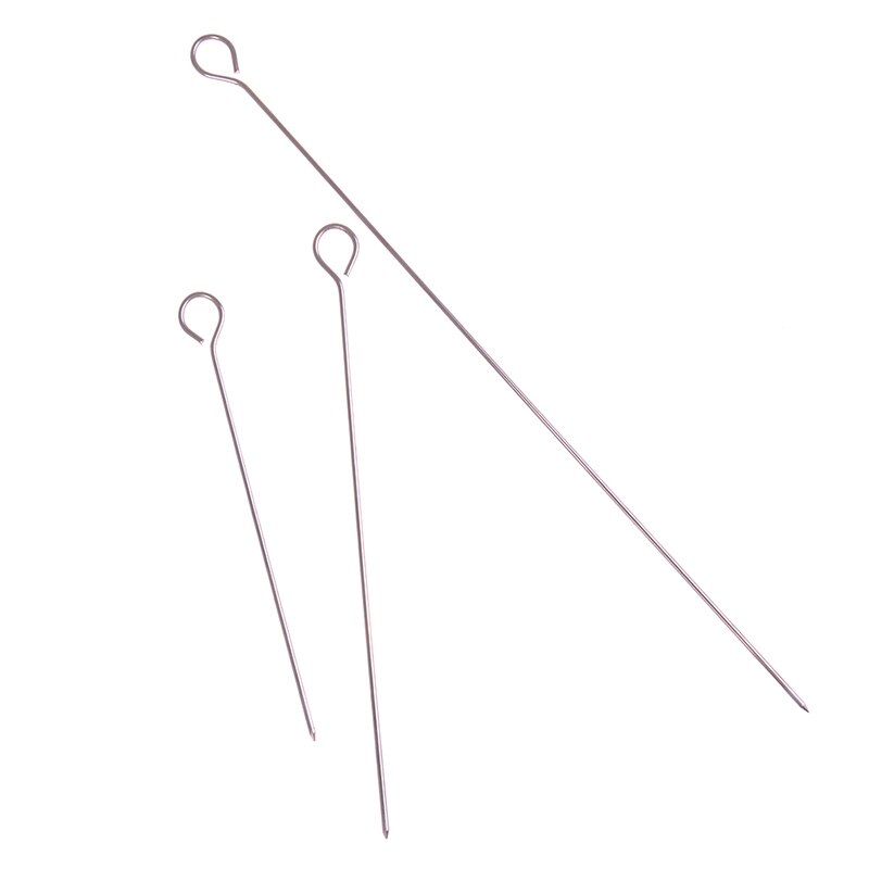 Varilla para pinchos redondos de acero inoxidable para barbacoa, 10 Uds., para pícnic, carne, Ganso, barbacoa, utensilios de cocina