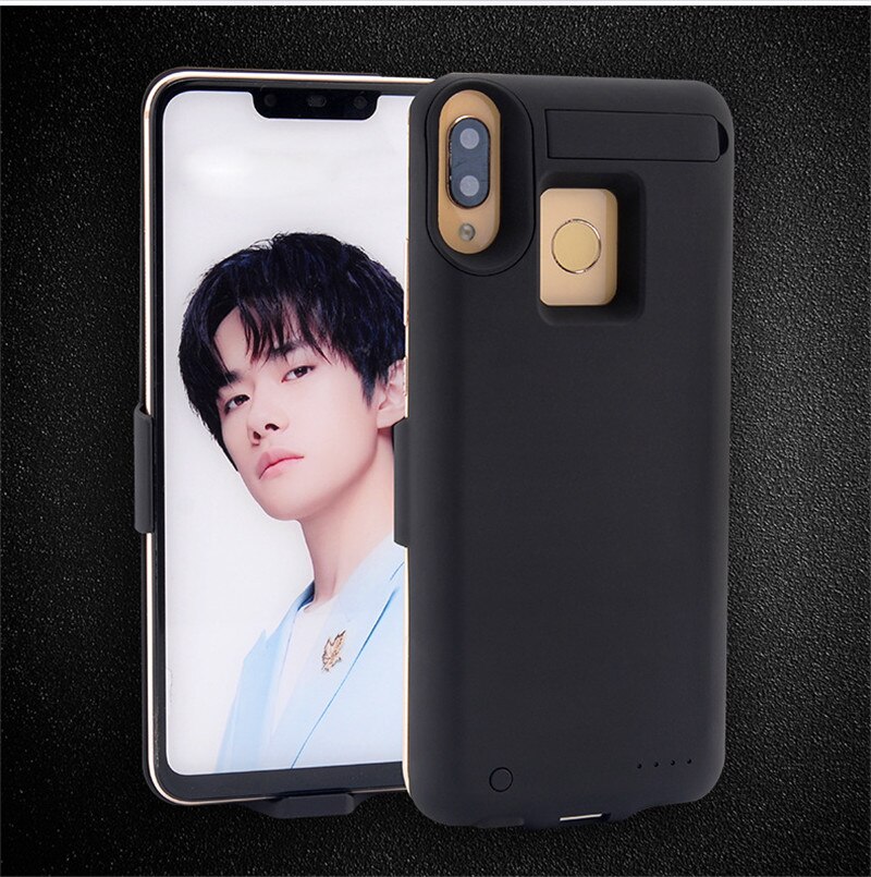 6500mah de alta qualidade ultra fino carregador rápido caso bateria para huawei honor play power bank voltar braçadeira bateria de carregamento capa: Black