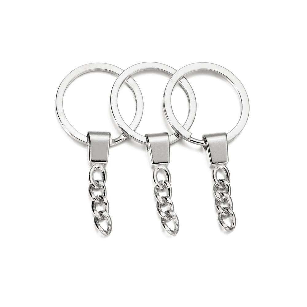 5 Teile/los 30mm Schlüssel Ring Schlüssel Kette Gold Farbe Lange Runde Split Schlüsselanhänger für DIY Schlüssel Kette Schmuck machen: Grau