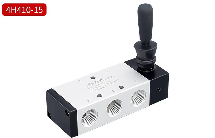 Air Valve Switch Manual Hand Wrench 4H210-08 4H310-10 4H410-15 Pneumatic Control Pull 1/4" 2 Position 5 Port Plate Reversing: 4H210-15