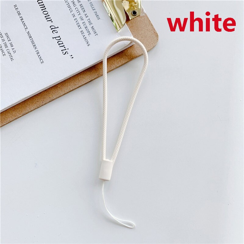 1Pcs Siliconen Touw Mobiele Telefoon Anti Verliezende Sling Pols Korte Cord Silicone Pols Touw Mobiele Telefoon Lanyard Strap Id card Usb: white