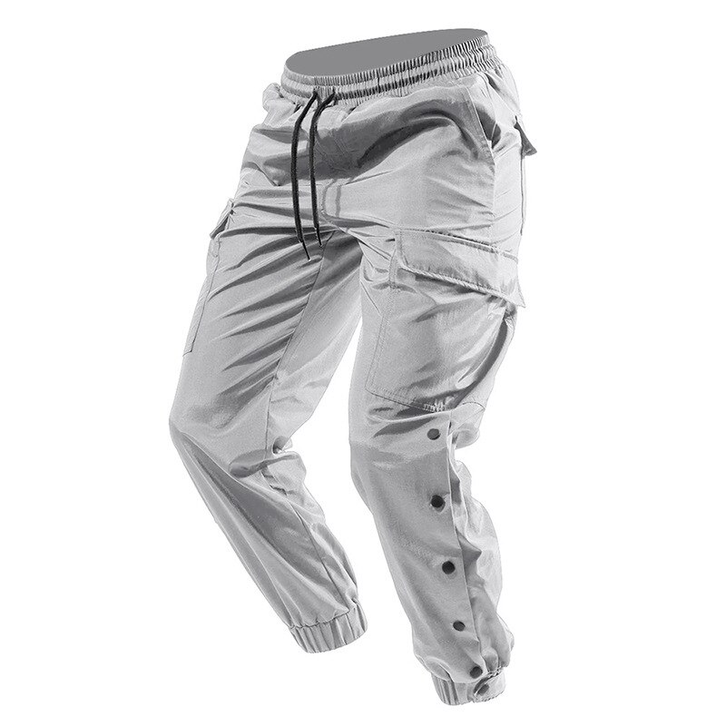 Cargo Pants Men's Hip Hop Streetwear Jogger Pant Trousers: XL / gray